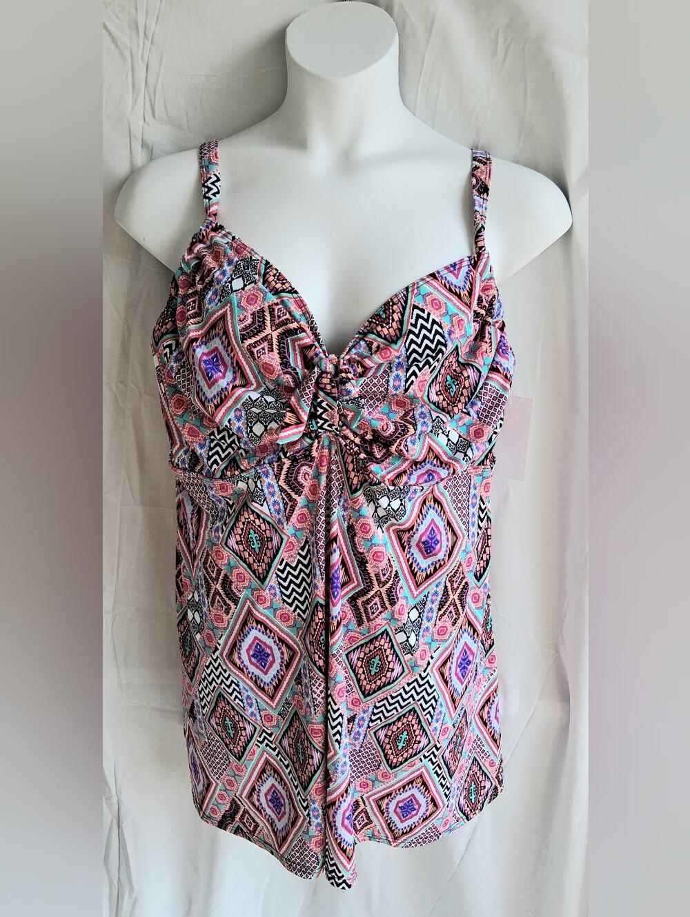 Swimsuits For All Multi Color Multi Print Swim Dress Sz 20 F/G NWT